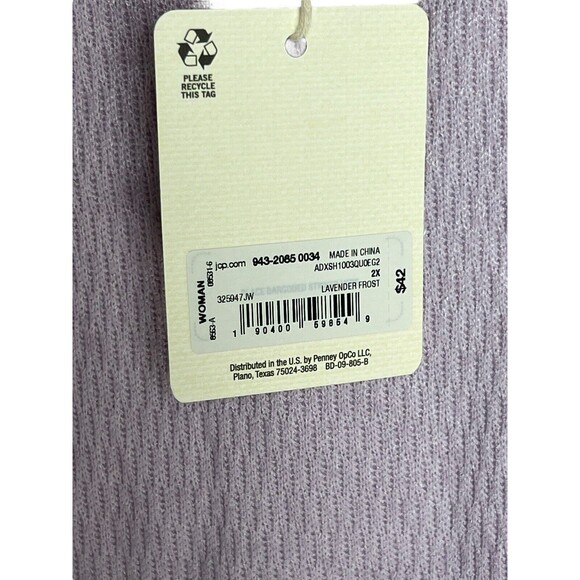 Ana A New Approach Long Puff Sleeve Top Women's Tee Size 2X Lavender Frost - Picture 4 of 10